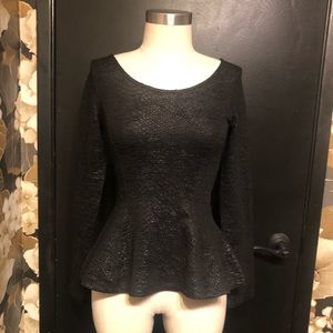 h&m divided long sleeve peplum top